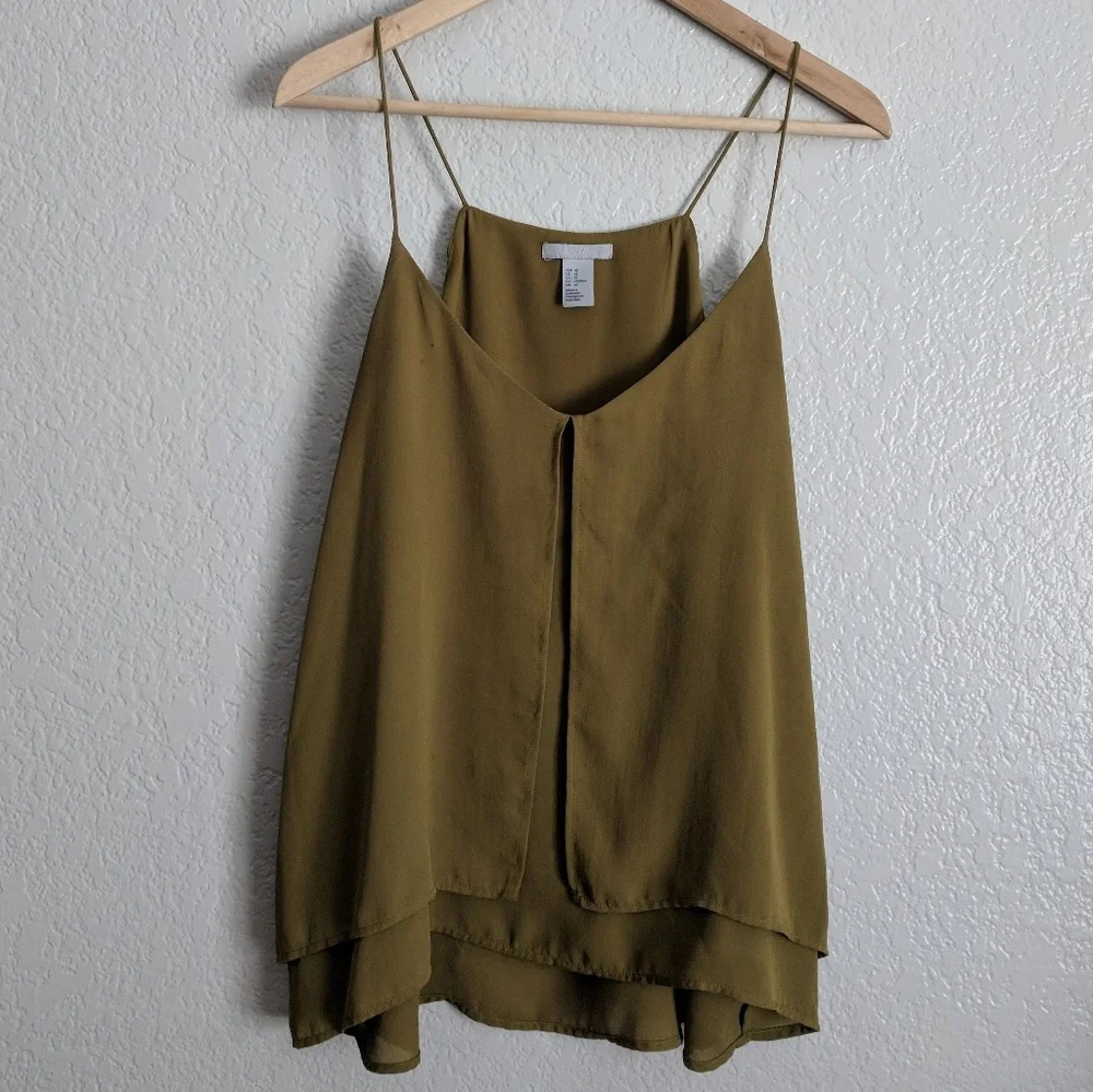 Green H&M Ruffled Tank - Picture 1 of 4